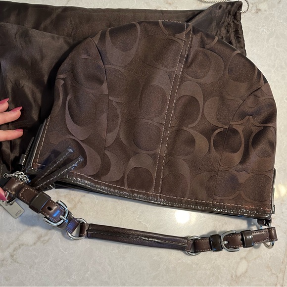 Coach Hobo Shoulder Bag Soho Brown Signature - Picture 6 of 7
